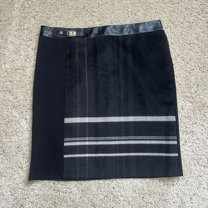Flannel Panel Skirt w/ Faux Leather Trim size 8 (157)